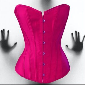 Adjustable Hot Pink Tie Back Corset Size Large